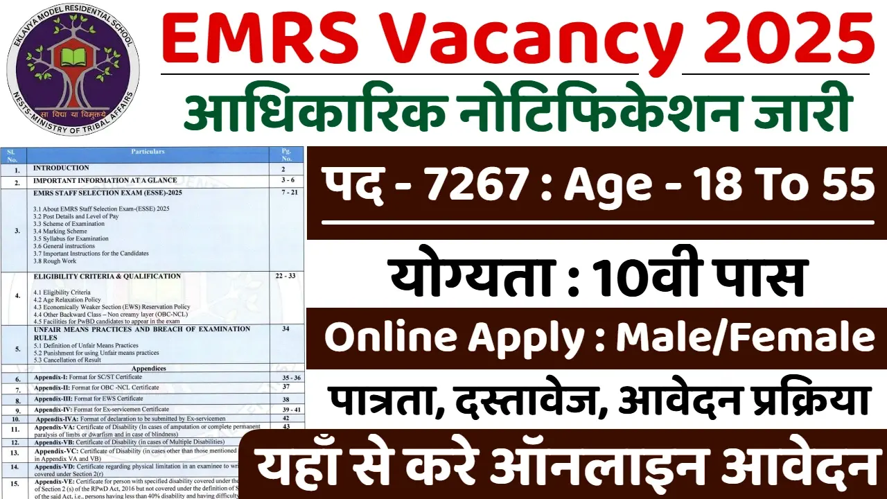 EMRS Vacancy 2025