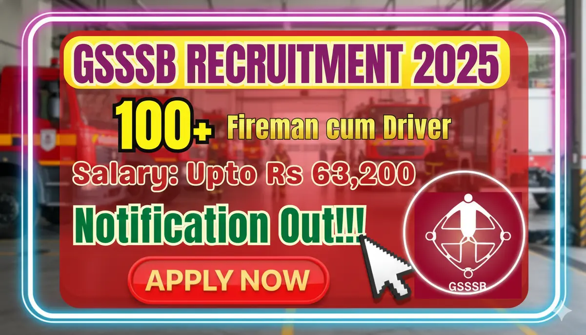 GSSSB Fireman and Driver Recruitment 2025
