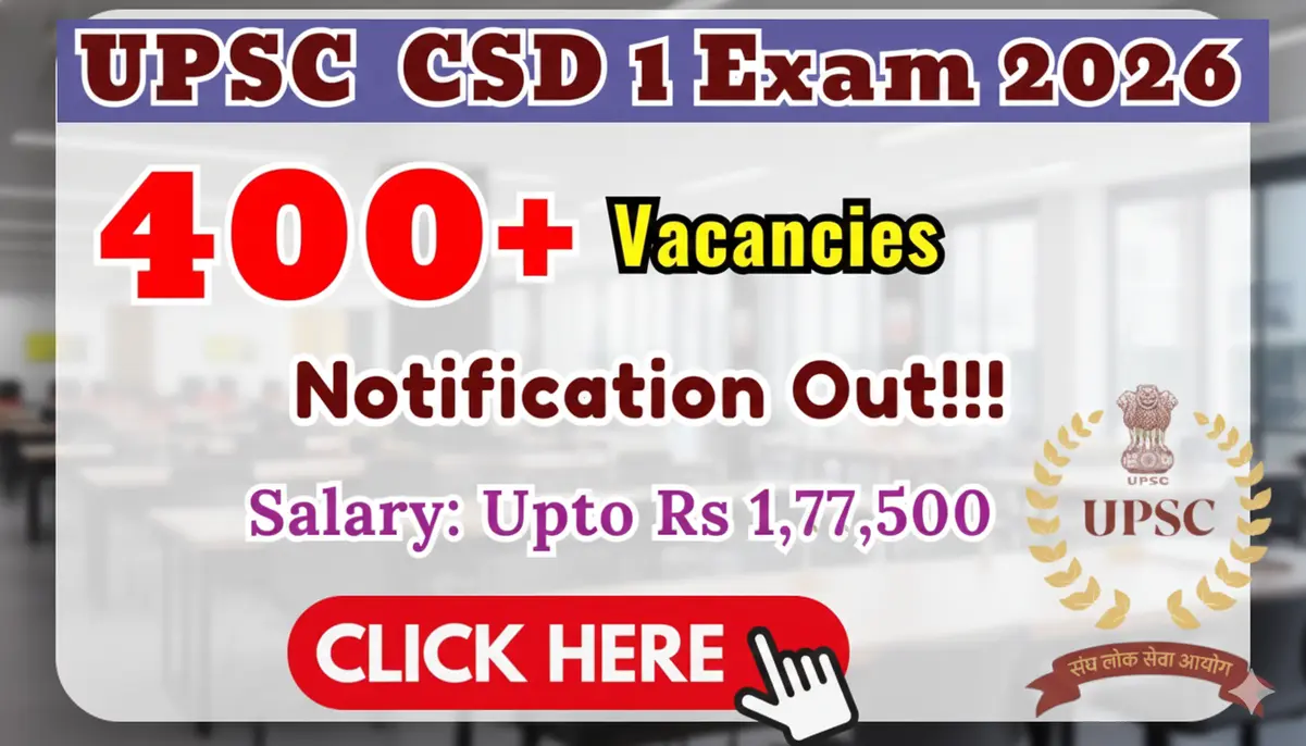 UPSC CDS 1 Exam Notification 2026