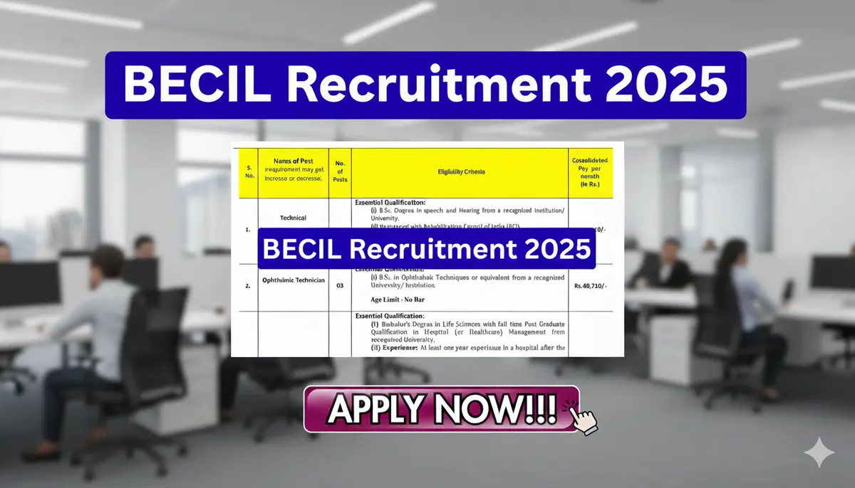 BECIL MULTIPLE POSTS RECRUITMENT 2025